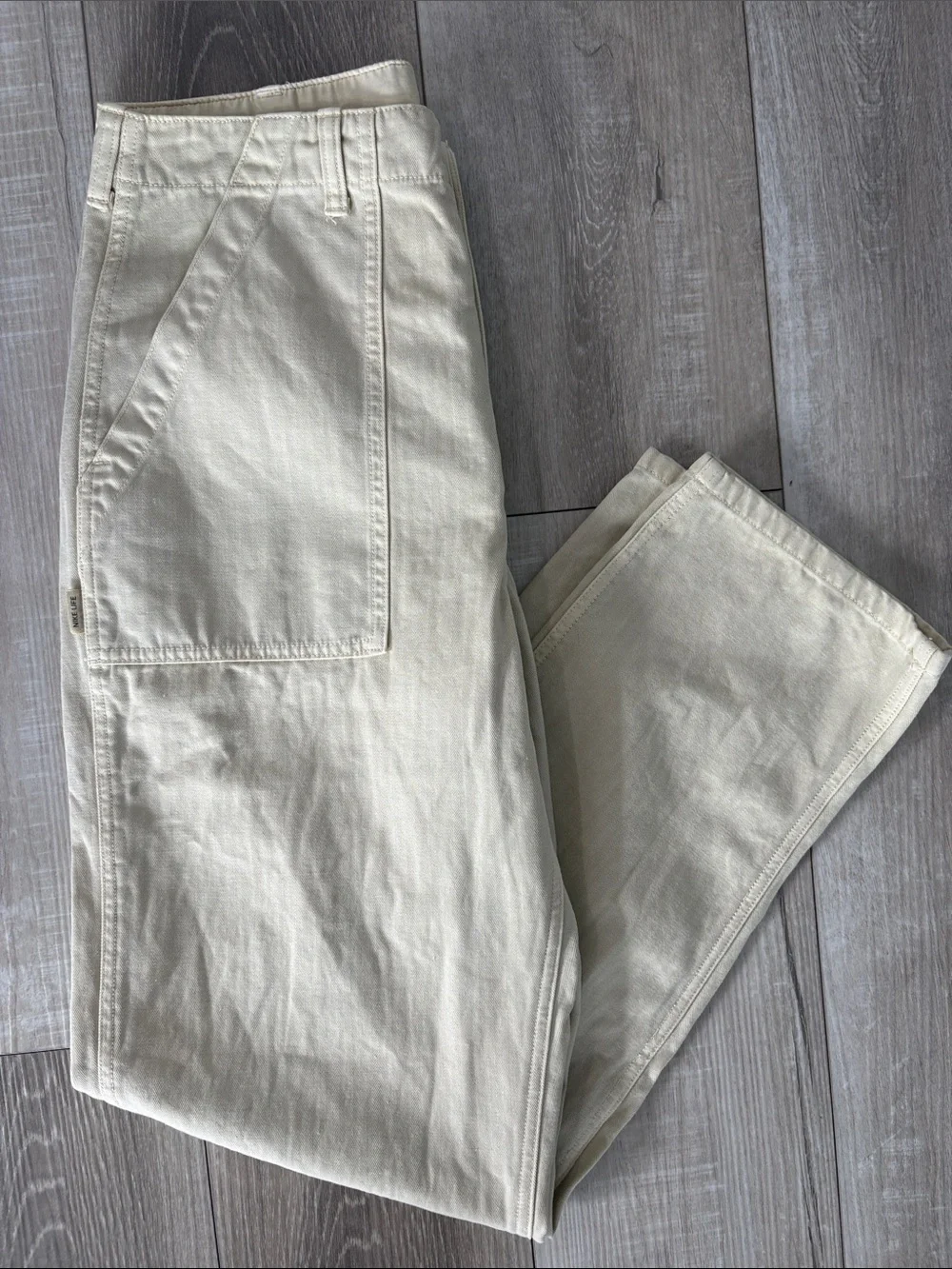 Nike Women's Straight Leg Cargo Jeans in Cream